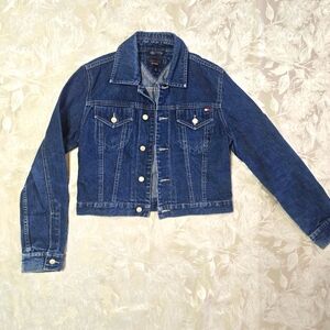 Vintage 90's Tommy Hilfiger Denim Jean  Jacket Medium Retro Western Y2k Bohochic